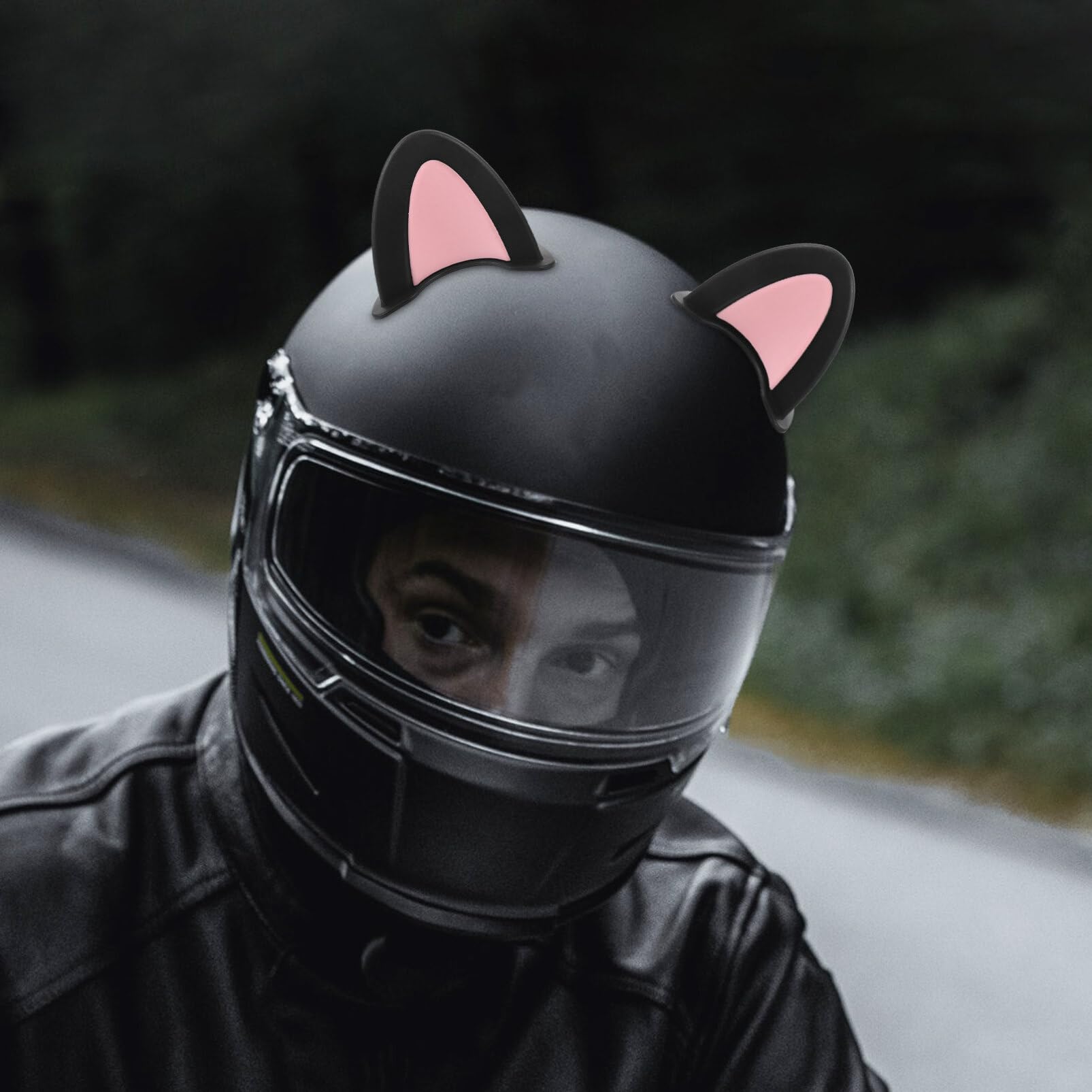 Homsfou 3 Pairs Cat Ears For Helmet Self Adhesive Kitten Cat Ears Style Attachments Cute Helmet Decors For Motorcycle Bicycle Scooter Helmets